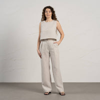 Leinen Cross-Back Crop Top in viele Farben