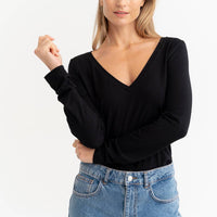 Top 'ELBA' | weicher Bambusstoff in schwarz