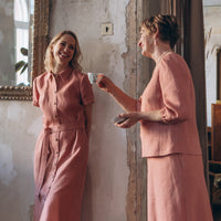 Leinenkleid mit kurze Ärmel "Una"