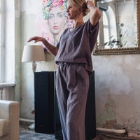 Leinen Top mit V-Ausschnitt "Lilly"