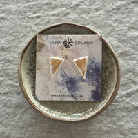 Handgefertigte Ohrringe aus Porzellan - weiß