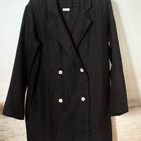 Klassischer Leinenblazer in Schwarz