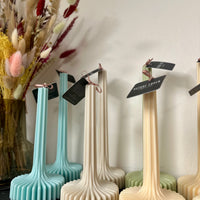 Geometrische Stabkerze aus Rapswachs