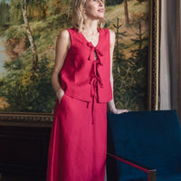 Ärmelloses Leinen Top "Luise" mit Bindebänder - The Baltic Shop