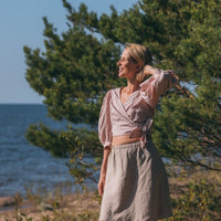 Beiger Rock aus Leinen - The Baltic Shop