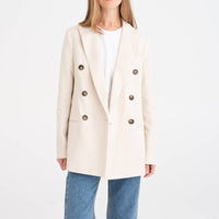 Blazer „SAN FRANCISCO“ - weiches, elfenbeinfarbenes Baumwoll - Leinen - The Baltic Shop