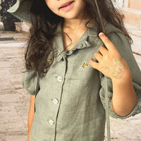 Bluse aus Leinen mit Puffärmel in 2 Farben - The Baltic Shop