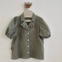 Bluse aus Leinen mit Puffärmel in 2 Farben - The Baltic Shop