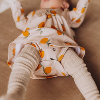 Bodykleid aus Bio Baumwolle mit Orangenmuster - The Baltic Shop