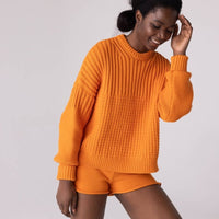 Delčia Pullover: 100% Baumwolle Pullover in Orange - The Baltic Shop