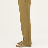 Entspannte Leinenhose in Khaki für Herren - The Baltic Shop