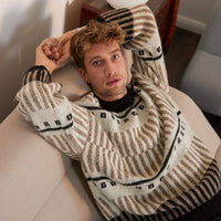 Ethno: Cremefarbener Pullover aus Alpakawolle - The Baltic Shop