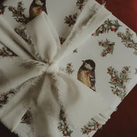 Geschenkpapier, Motiv: Tit Bird, Weiß, 3 Stück - The Baltic Shop
