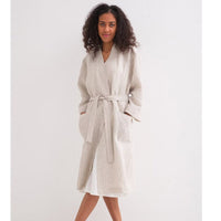 Gestreifter Bademantel aus Leinen - The Baltic Shop