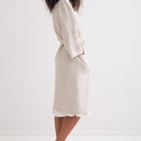 Gestreifter Bademantel aus Leinen - The Baltic Shop