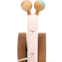 Handgefertigtes Schnecken - Ziehtier aus Birkenholz in Rosa - The Baltic Shop