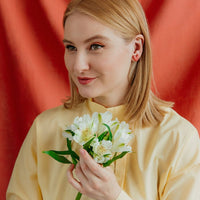 Handgemachte Porzellan - Ohrringe mit Goldakzenten - The Baltic Shop