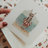 Hase am Strand / Klappkarte - The Baltic Shop