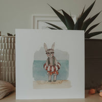 Hase am Strand / Klappkarte - The Baltic Shop