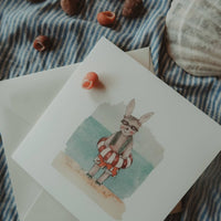 Hase am Strand / Klappkarte - The Baltic Shop