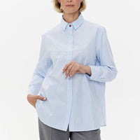 Hemd 'CAPRI' | gestreifte Baumwolle mit Mikroflocken - Detail - The Baltic Shop