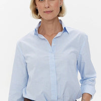 Hemd 'CAPRI' | gestreifte Baumwolle mit Mikroflocken - Detail - The Baltic Shop