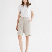 Klassische Shorts aus Leinen in Melange - The Baltic Shop