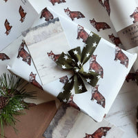 Kleine flache Karte „Fox In A Winter Landscape“ - The Baltic Shop