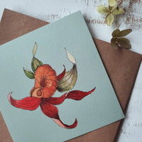 Kleine flache Karte mit orangefarbener Blume - The Baltic Shop