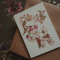 Kleine flache Karte mit Pflaumenbaumblüte - The Baltic Shop