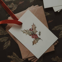 Kleine flache Karte mit winterlichem Blumenmuster - The Baltic Shop