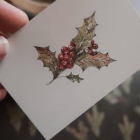 Kleine flache Karte mit winterlichem Blumenmuster - The Baltic Shop