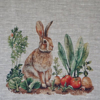 Küchentuch aus 100% Leinen mit Hase und Gemüse - The Baltic Shop