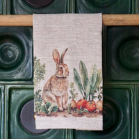 Küchentuch aus 100% Leinen mit Hase und Gemüse - The Baltic Shop