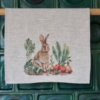 Küchentuch aus 100% Leinen mit Hase und Gemüse - The Baltic Shop
