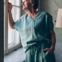 Leinen Top mit V - Ausschnitt "Lilly" - The Baltic Shop