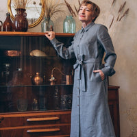 Leinenkleid mit lange Ärmel "Una" - The Baltic Shop