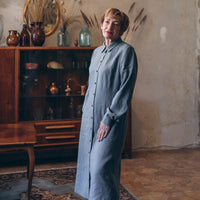 Leinenkleid mit lange Ärmel "Una" - The Baltic Shop