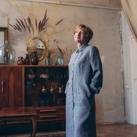 Leinenkleid mit lange Ärmel "Una" - The Baltic Shop