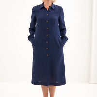 Leinenkleid mit lange Ärmel "Una" AW26 - The Baltic Shop