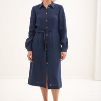 Leinenkleid mit lange Ärmel "Una" AW26 - The Baltic Shop