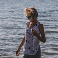 Leinentanktop in weiß mit Siebdruck - The Baltic Shop