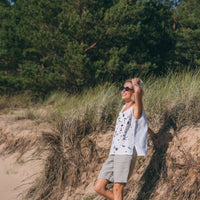 Leinentanktop in weiß mit Siebdruck - The Baltic Shop