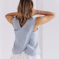 Leinentop mit überkreuztem Rücken "Vicky" - The Baltic Shop