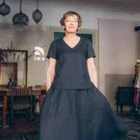 Leinentop mit V - Ausschnitt "Sabine" - The Baltic Shop