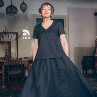 Leinentop mit V - Ausschnitt "Sabine" - The Baltic Shop