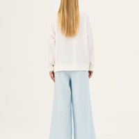 Lockeres Damen Top aus 100 % Leinen in optischen Weiß - The Baltic Shop