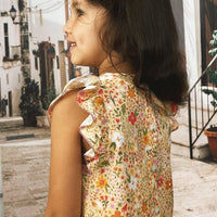 Mädchenbluse mit Blumenmuster in Gelb - The Baltic Shop