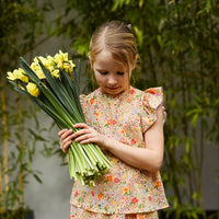 Mädchenbluse mit Blumenmuster in Gelb - The Baltic Shop