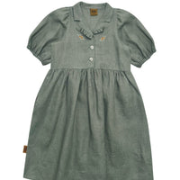 Mädchenkleid aus Leinen mit Puffärmeln - The Baltic Shop